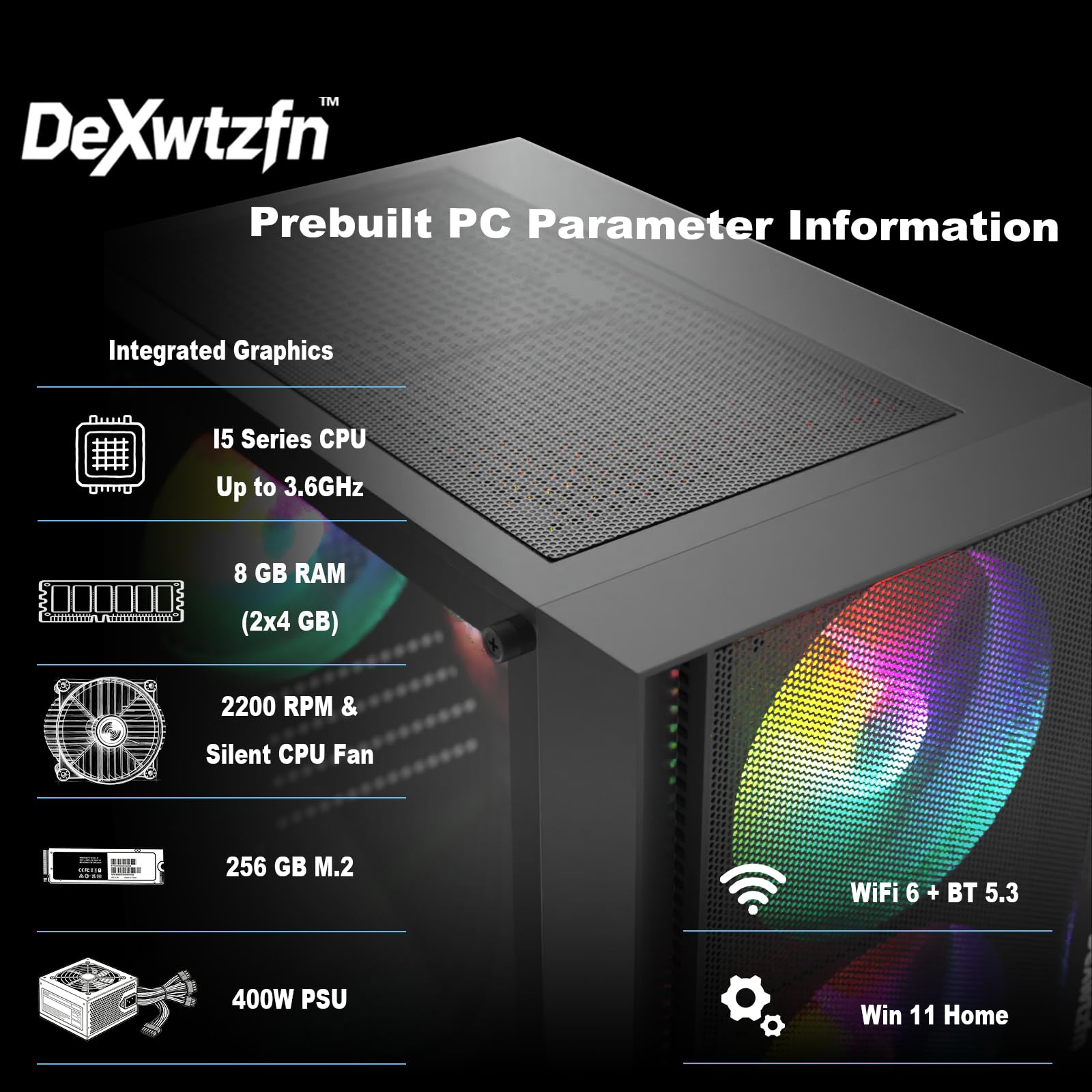 Amazon.com: DeXwtzfn Gaming PC, i5 CPU Up to 3.6 GHz, Integrated